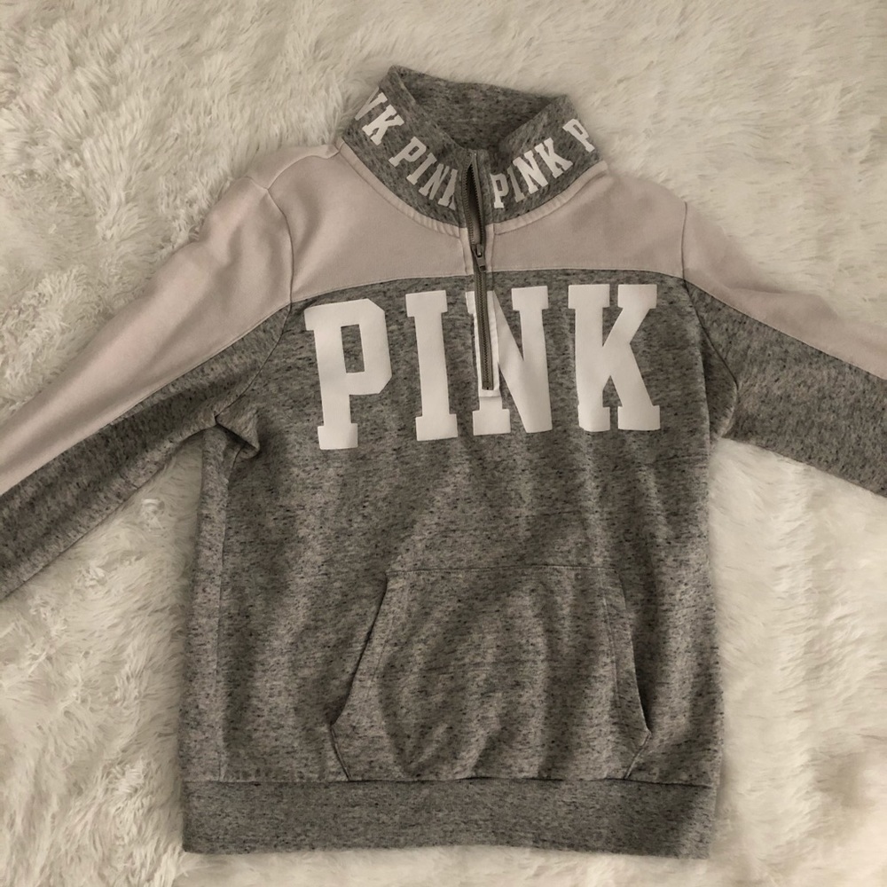 Victoria’s Secret Pink grey & white sweatshirt